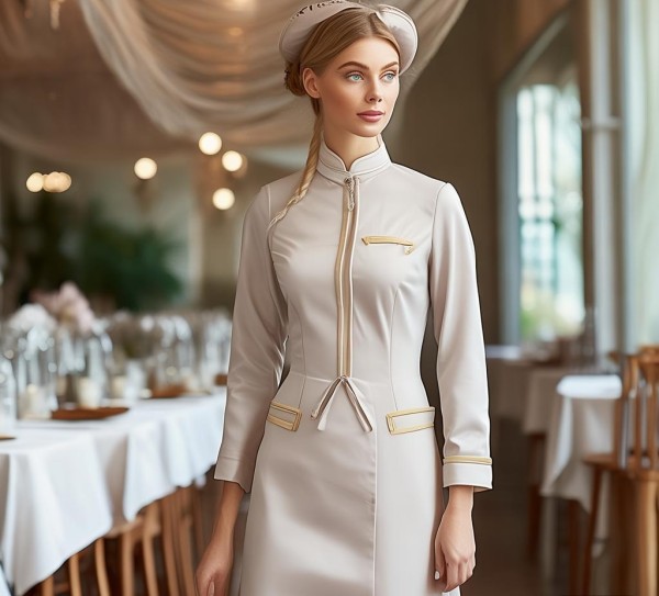 夏季高端酒店餐饮女服务员工作服，功能与美学并重，打造专业服务形象