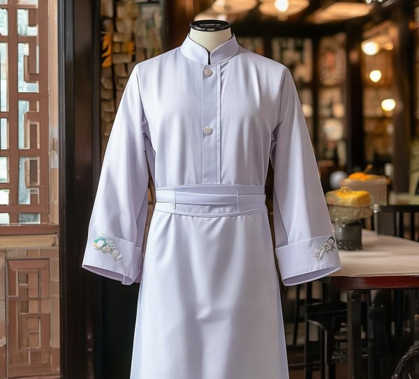 中式餐饮酒店长袖服务员工作服，传统韵味与实用功能的完美结合