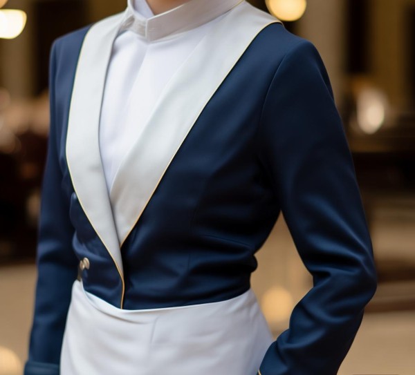 温德姆酒店餐饮服务员工作服，专业形象与细节服务的体现